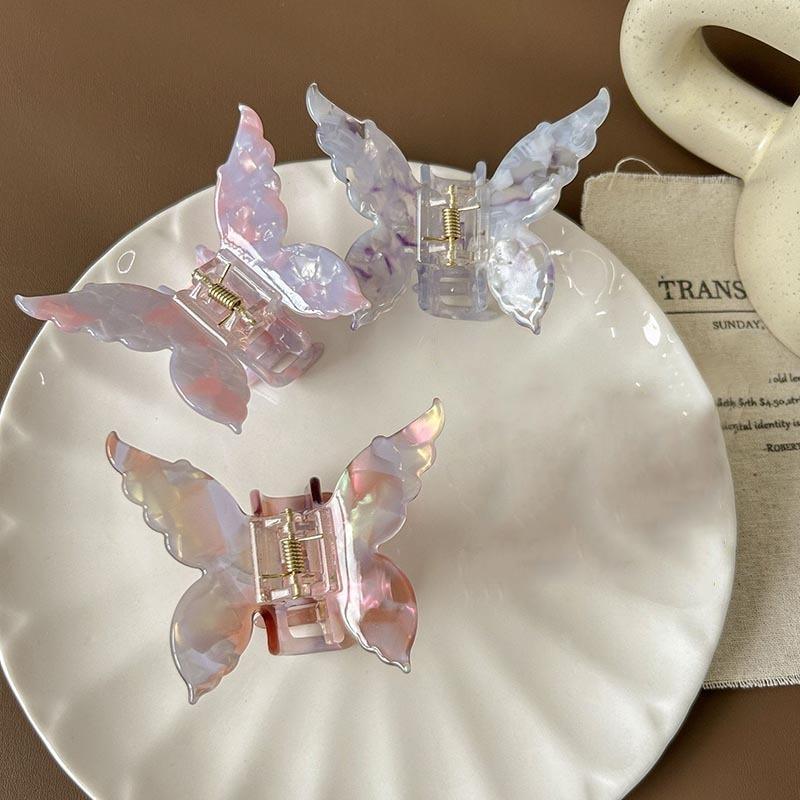 1/3Pcs Set New French Acetate Hair Clamp Retro Colorful Butterfly Hair Claw Women Bow Hair Clip Crab Barrettes Hair Accessories For Girl
