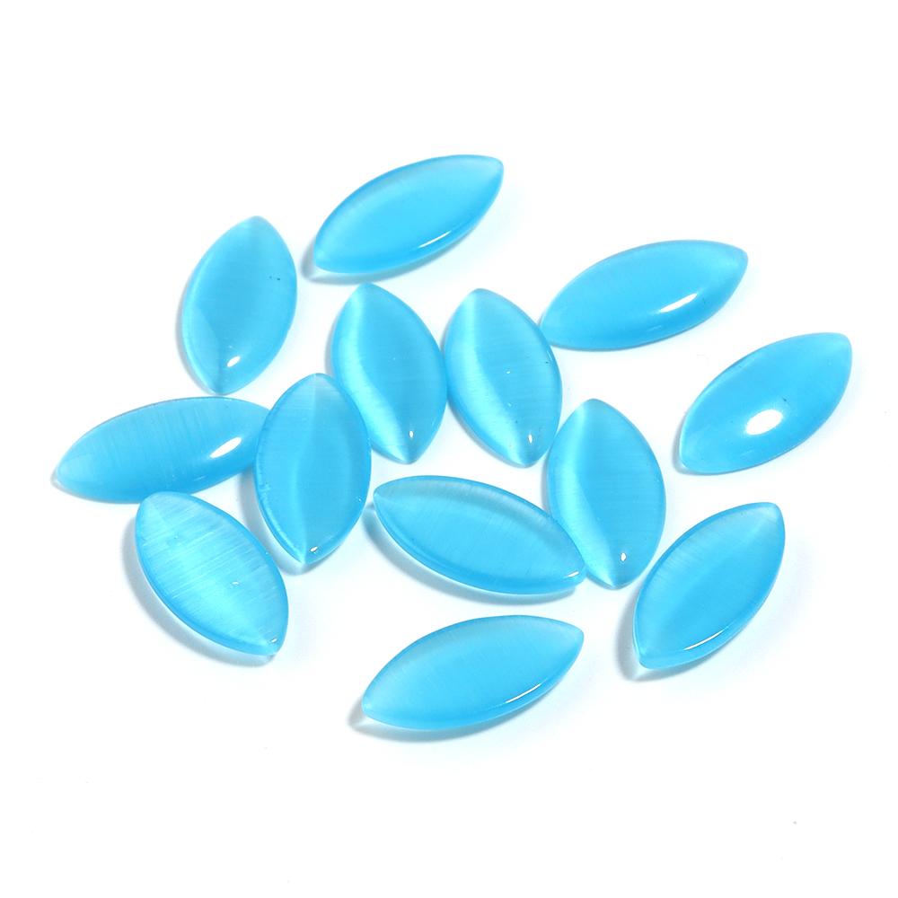 

30pcs Natural Stone Cat Eye Cabochon Marquise Shape Loose Beads Cabochon for Jewelry Making diy Necklace Bracelet Accessories 8mm синій