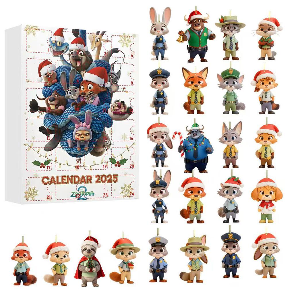 Zootopia Christmas Advent Calendar: Ornament Set with Acrylic Pendants