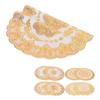 2PCS 38x38cm Table Mats PVC Gold Placemats Cup Mat Coaster for Wedding Party Supplies
