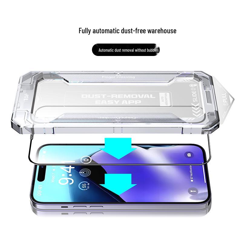iPhone 16 Dust-Free HD Anti-Peep Screen Protector 12-Pack with Application Tools, 15 Tempered Glass Stickers