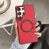 For Samsung Galaxy S25 Ultra Case Compatible with MagSafe Anti-Drop PU Leather+TPU Cover