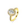 Kupfer Gold Plated Eleganter Ovaler Cocktailring Brillante Mehrstein Feiner Schmuck Für Frauen Und Bräute