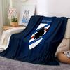 Sam-pdoria Team Crest Design Flannel Blanket, Soft Polyester, Modern Design, All-Season for Camping, Travel, Gifts for holidays or birthdays