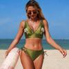 Women's Hollow Split Swimsuit Bikini - Solid Color, Sexy European and American Style