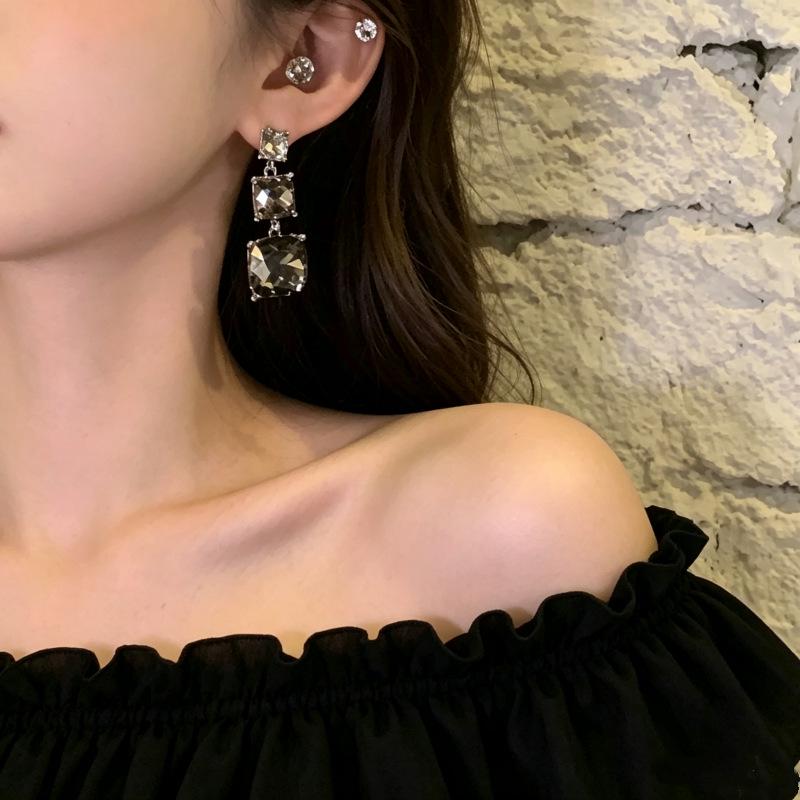 Strass-Geometrische Quastenohrringe & Schlüsselbein-Kettenhalskette für Damen - Elegante, Vielseitige Accessoires