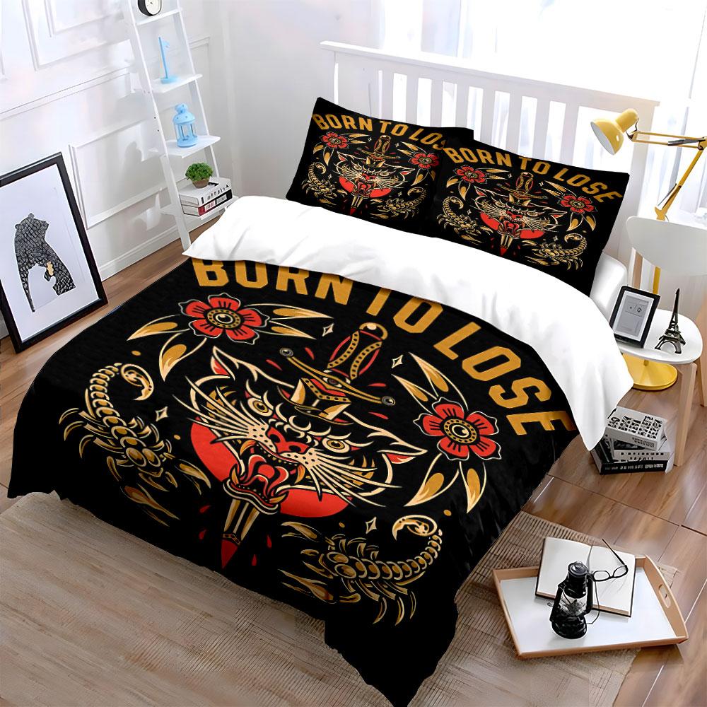 Tiger, Dagger, Scorpion, Flowers. Bedding Sets Duvet Cover Sets Duvet Covers Pillowcases(1 * Duvet Cover 2 * Pillowcases Without Duvet Insert)