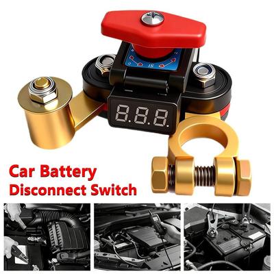 360° Rotatable Car Battery Disconnect Switch Anti-Leakage Brass Battery Cutoff Switch High Power Universal Fit Battery Switch