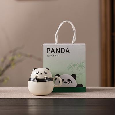 Panda Ceramic Teacup Water Cup Tea Separation Personal Cup Cute Cartoon Drinking Cup with Lid Tea Cup