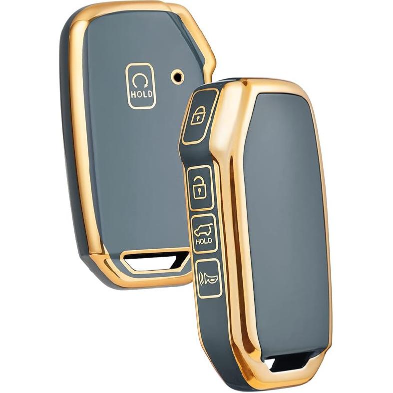 ELOHEI Key Fob Cover for Kia, Key Fob Case Accessories for 2019-2022 Kia Soul Forte Telluride K5/K3 Seltos NIRO Sportage Sorento Premium Soft TPU 360