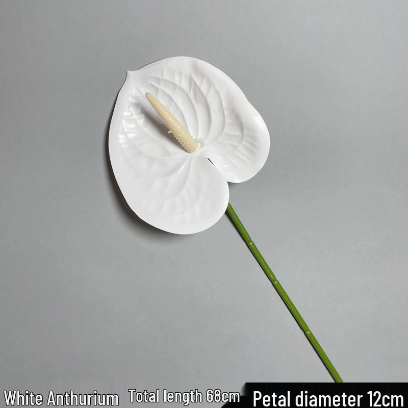 Guanyin Lotus Wedding Decor 3D Printed Silk Flowers: Flamingo White & Red Anthurium Artificial Florals