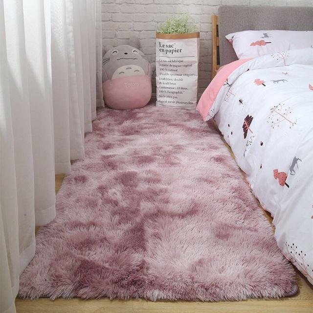 Soft Fluffy Carpet For Living Room Solid Color Plush Rug Children Bed Room Anti -Slip Floor Carpets Window Bedside Home Decor