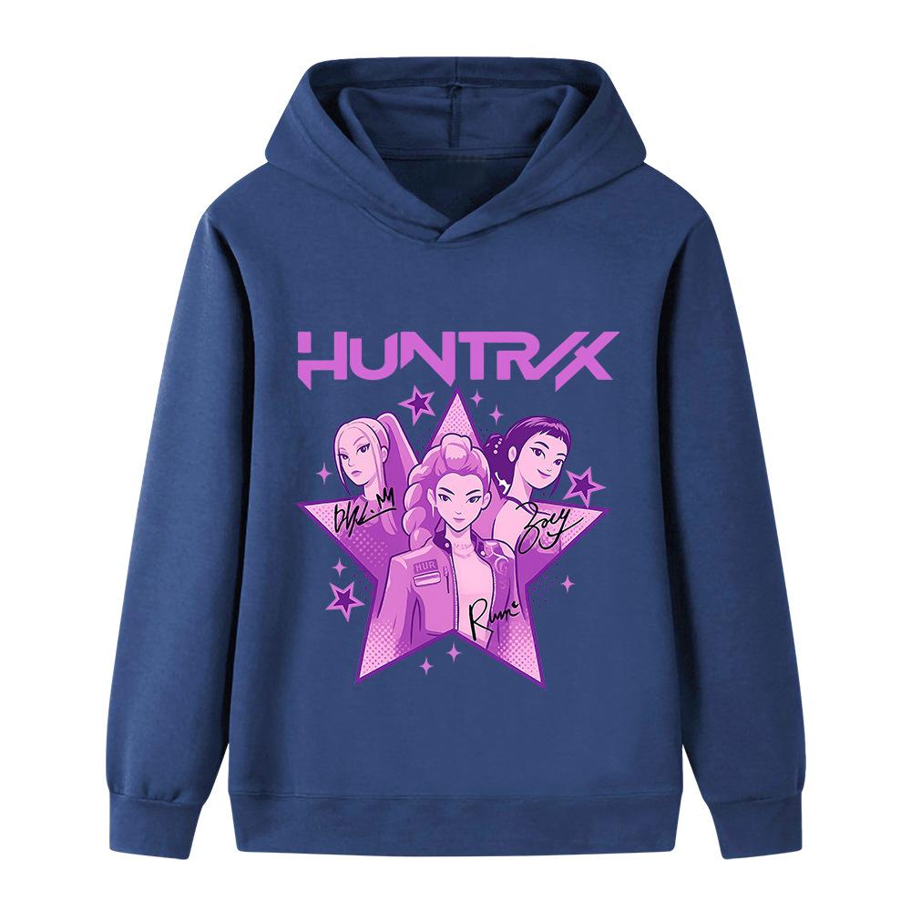 Autumn Winter Kpop Demon Hunters Pattern Hoodies Fashionable Casual Warm Sports Long Sleeved Children's Boy and Girl Kids Unisex Hooded Sweatshirts