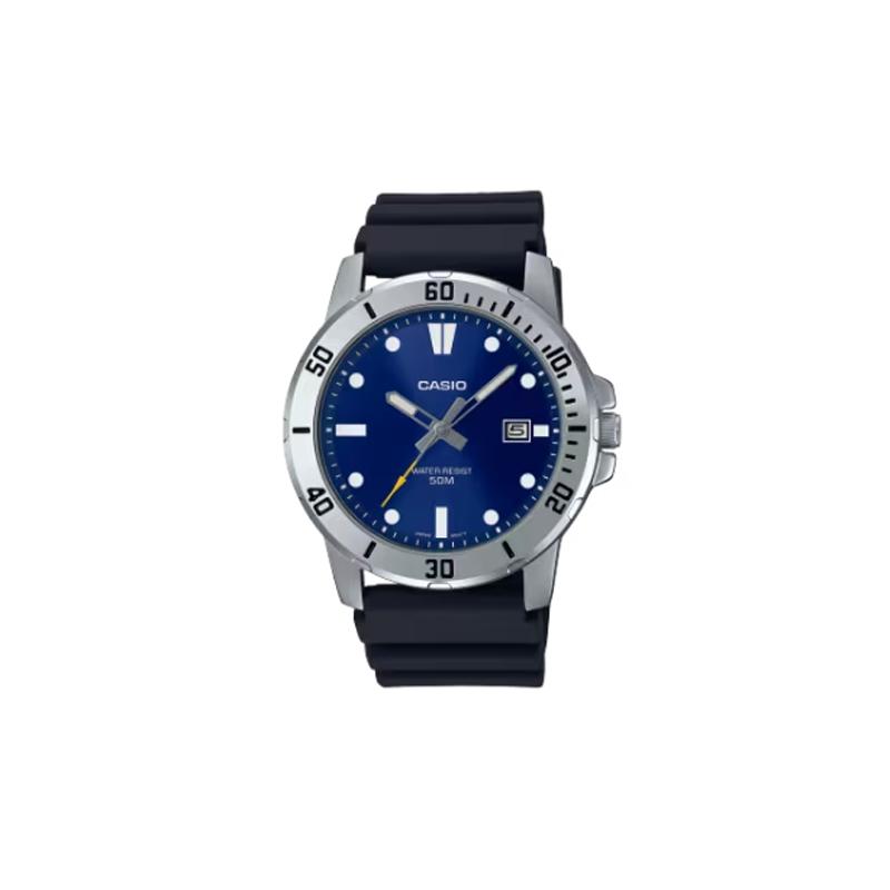Casio STANDARD Series Quartz Resin Strap Men's Watch Blue Dial MTP-VD01-2EV