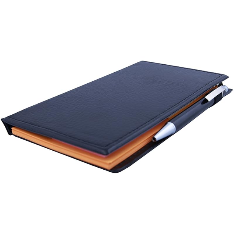 COI Memo Note Pad|Memo Note Book with Sticky Notes & Clip Holder In Diary Style (Orange)