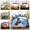 3D Printed Bedding Set Motorcycle Duvet and Pillowcase 2/3 Pieces Single/double Bed Boy Room Full Size Quick Drying Washable Home Textile
