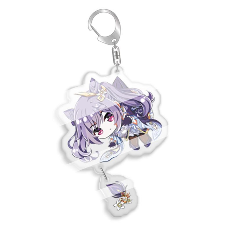 

Anime Game Yaunshen Impact Acrylic Keychain Klee Paimon Jean Gunnhildr Barbara Gunnhildr Cartoon Cosplay Props Fan Gift Pendent