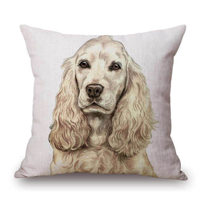 Hand Painting Dog Posters Cushion Cover Greyhound Bull Terrier Labrador Animals Portrait Pillowcase Decorative Pillows For Sofa