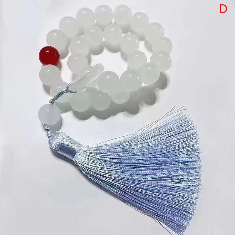 Bransoletka z frędzlem 12 mm w stylu starożytnym, ręcznie skręcane koraliki, łańcuszek z koralików, buddyjski tybetański różaniec, zawieszki, biżuteria, prezent