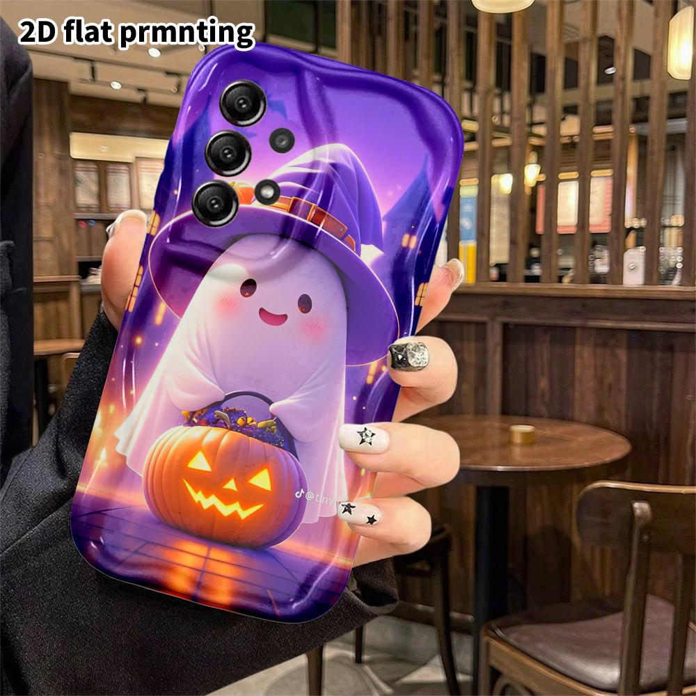 Phone Case: 2D flat, suitable for Samsung Galaxy A34 A35 M05 M06 S20 S22 S21 FE Plus 5G protective cases, Halloween little ghost, Christmas and Hallow