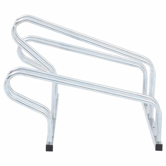 Freestanding Floor Bike Rack for 3 Bikes Galvanized Steel