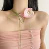 Wax Rope Flower Choker Lace Up Floral Clavicle Chain Fresh Flower Necklace  Jewelry
