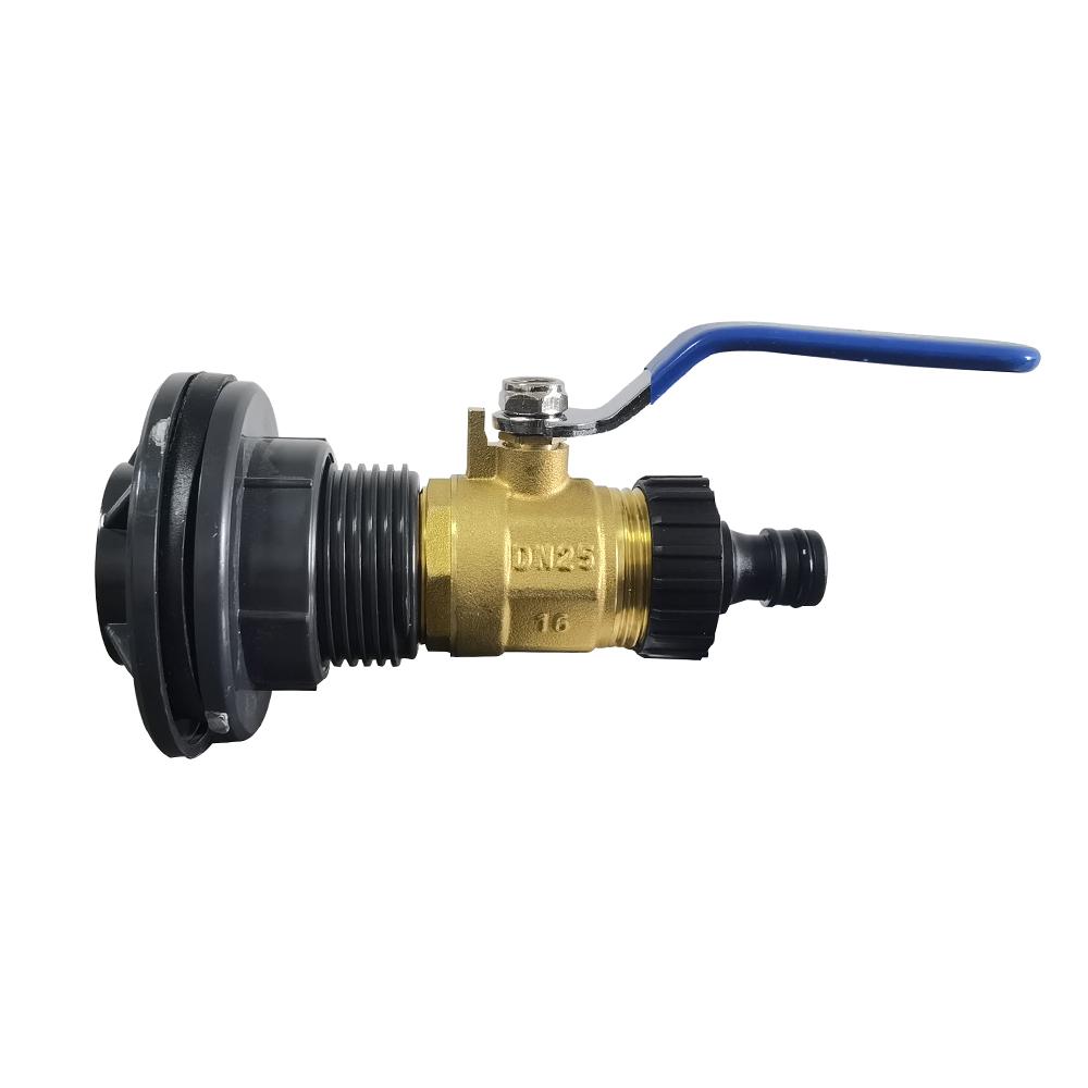 1Set 3Pc IBC water tank outlet valve nipple switch set G1 '' external threaded copper valve Plastic pacifier Garden watering