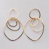 Big Metal Multilayer Circle Round Drop Earrings for Women Irregular Geometric Line Hollow Jewelry