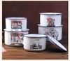 Retro Enamel Instant Noodle Bowl with Lid and Handle