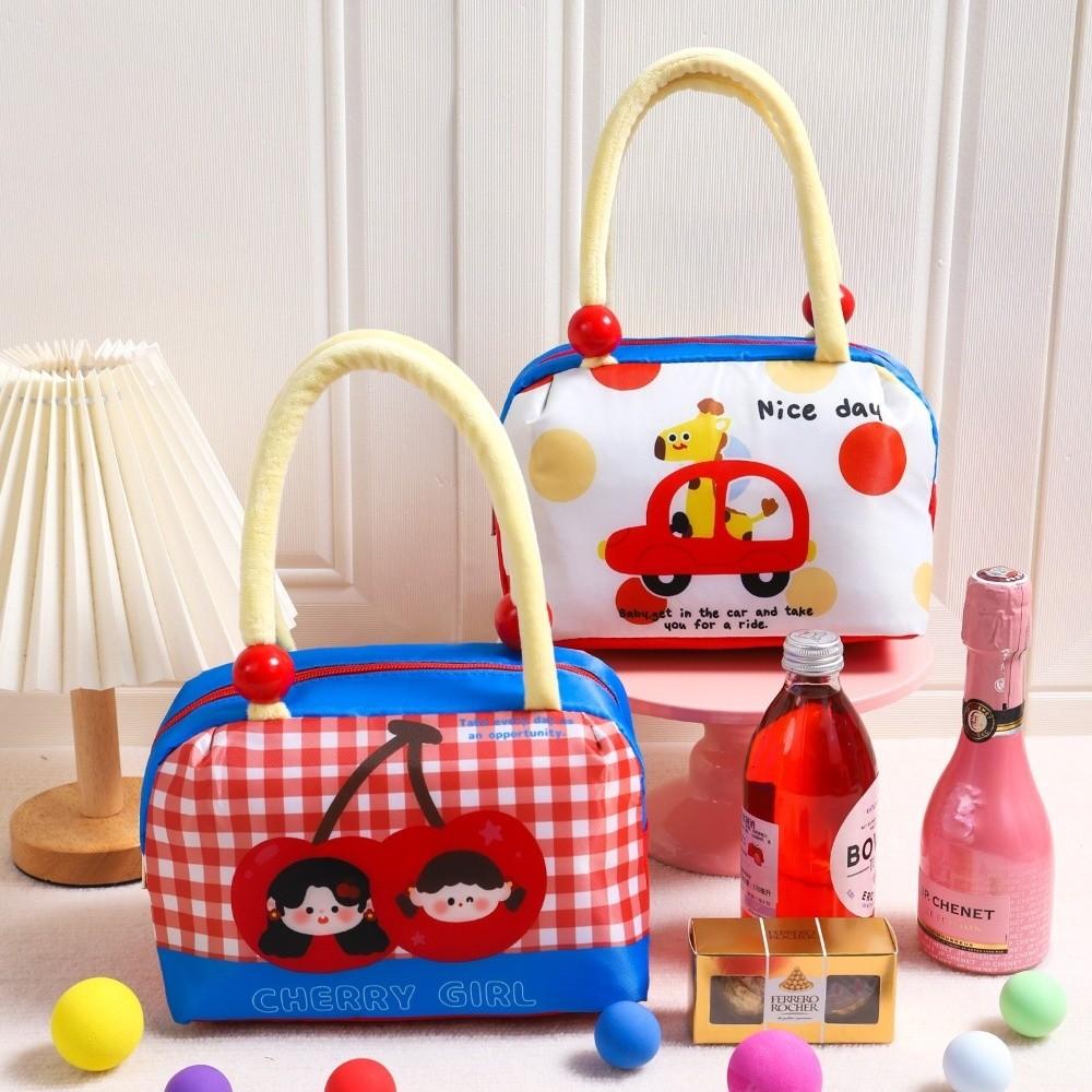 Cartoon Print Insulated Lunch Bag Aluminum Foil Large Capacity Outdoor Picnic Bag Portable Fresh-Keeping Students Lunchbox Bag