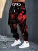 Men's 2026 Fleece-Lined Thickened Casual Sweatpants – Graffiti-Print Joggers with Pockets; Suitable for Autumn/Winter Streetwear