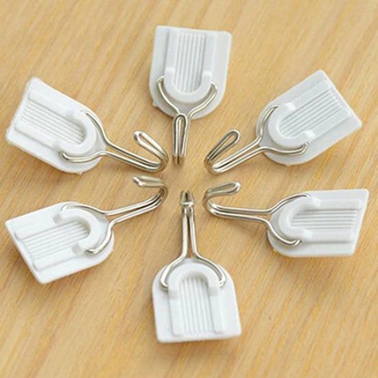12Pcs Self Adhesive Bathroom Kitchen Stick On Wall Door Towel Holder Hook Hanger