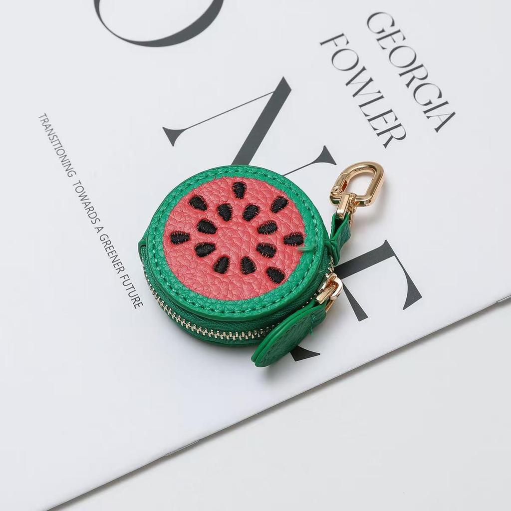 Damen Mode Erdbeere Mini Leder Geldbörse Schlüsselanhänger & Taschenanhänger