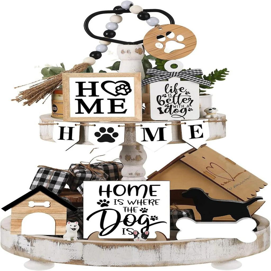 Farmhouses Layered Tray Decoration HOME Home Wooden Plaque Party Decoration
