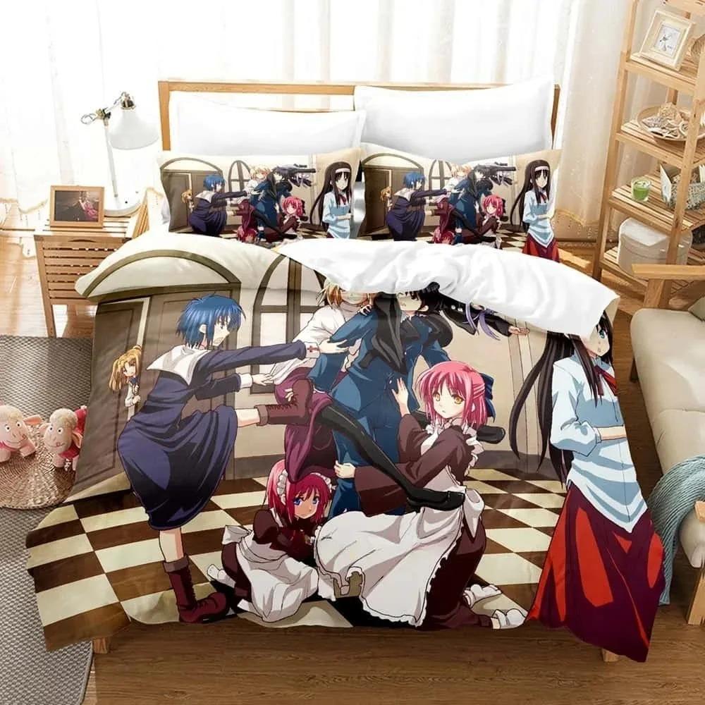 Set da letto cartoni animati stampati in 3D Melty Blood Neco Arc Singolo Piazza e mezza Matrimoniale King Size Set da letto Camera da letto per adulti e bambini Set copripiumino