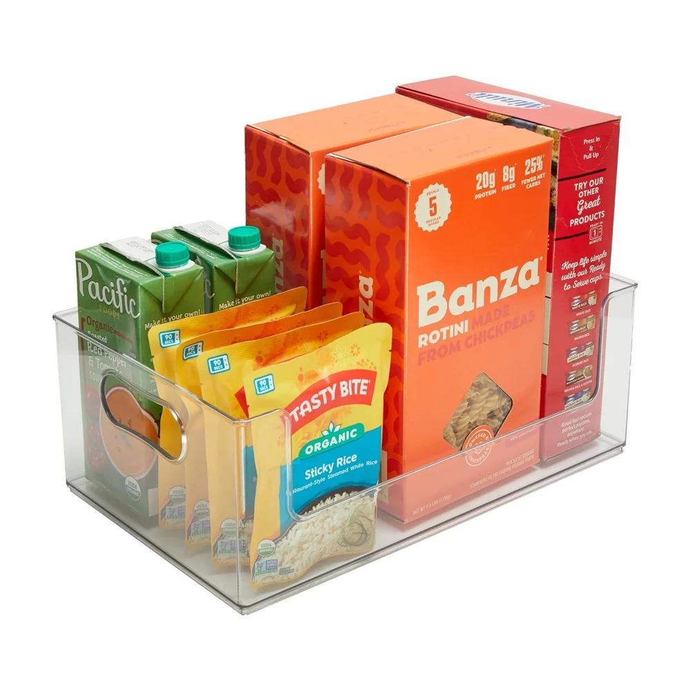 Extra Large Clear Storage Bin Open Front Stackable Organizer Kitchen Pantry Bathroom Toys Multi-Use Storage Solutions