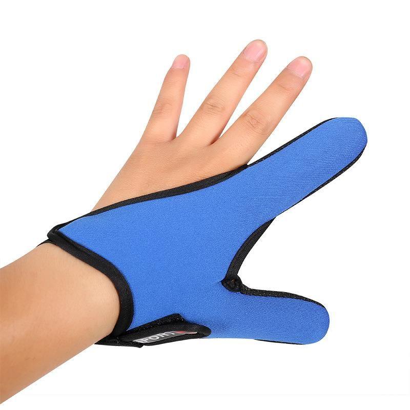 

Exclusive for Fishing Two Finger Tossing Single Finger Gloves Men Lure Anchor Fish Flying Flying Kite Fishing Casting Rods Control Line Anti-Cutting Left hand blue, free size