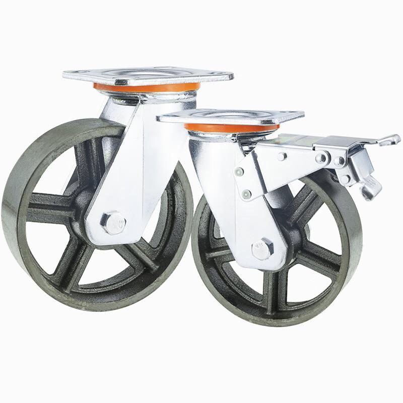 Shengbey Heavy-Duty 5-Inch Cast Iron Swivel Caster with Brake