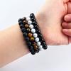 Obsidian Bracelet for Men and Women Couple Student Personalized Hand Zircon Beads Tiger Eye Volcanic Stone Bracelet
