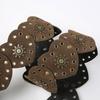 Unique Cutout Waist Belt for Women PU Leather White Embellished Brown Belt Decorated with White Love Heart Belt