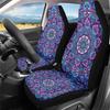 INSTANTARTS 2 PCS Mandala Car Seat Covers Boho Lotus Print Front Auto Seat Cover,Car Bucket Seats Protector Covers Universal fit for SUV Sedan Van