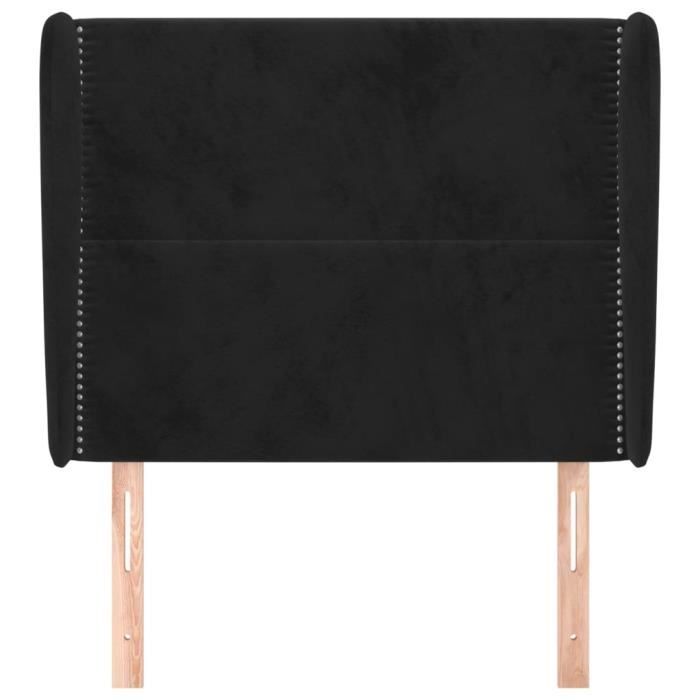 VidaXL Tête de lit avec oreilles Noir 103x23x118-128 cm Velours3117860