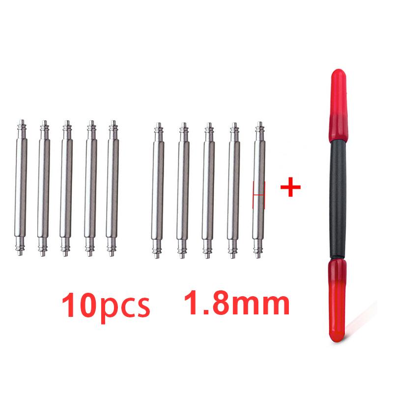 1,5 mm 1,8 mm átmérőjű rozsdamentes acél óra rugós patentek 10 db 20 db rugós szár összekötő csapok 16/17/18/19/20/22/23/24 Óra kiegészítő