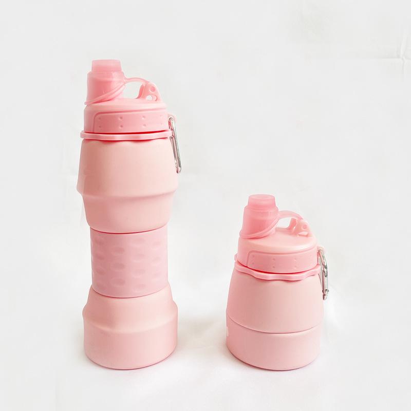 

Силиконовая регулируемая чашка, складная чашка, портативный чайник для занятий спортом на открытом воздухе, портативная чашка для воды, новая сжатая чашка 500ml1PCS розовый