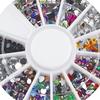Mix Sizes Black 3D Nail Art  S Acrylic Flatback Nail Tips Sticker Decoration Wheel DIY