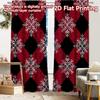 2pcs, 2D FLAT PRINTING Curtains (Without Rod) Plaid Snowflakes Digital Printing On Holiday Curtains Yarn Curtains All Seasons