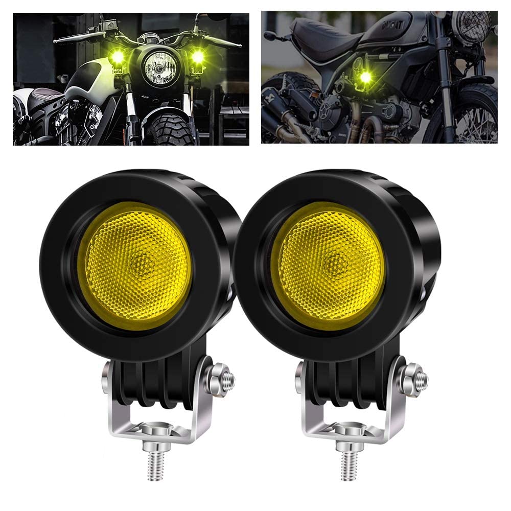 X-STYLE Motorcycle Fog Lamp, Yellow, 10 W, LED Work Light, 12 V/24 V, High