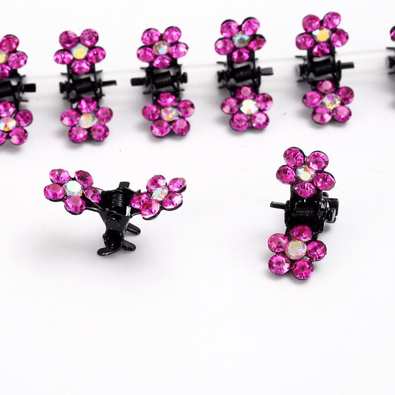 

Простая маленькая заколка-краб со стразами для челки - женский аксессуар для волос 12 pieces