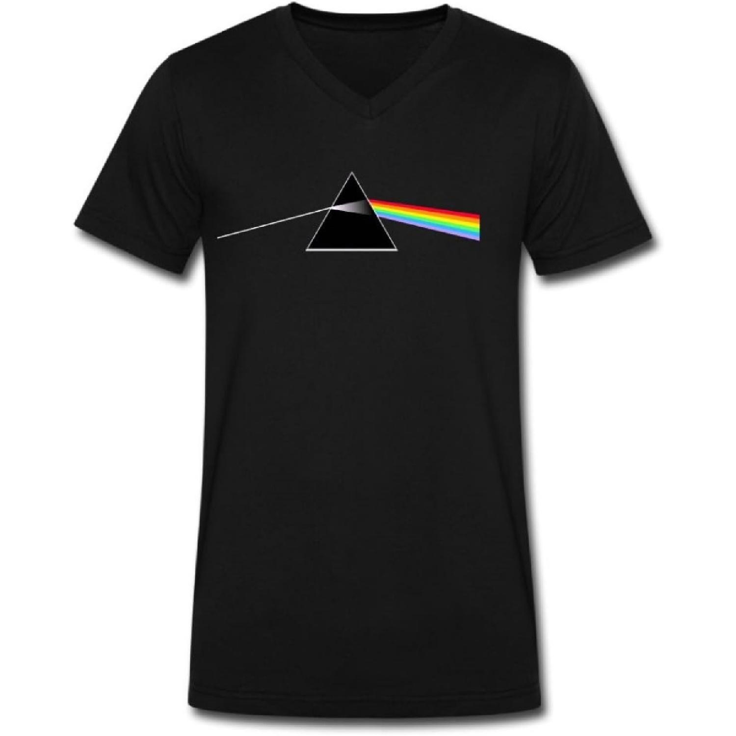 

Pink Floyd Man s The Dark Side of The Moon Album Casual Novelty V Neck Tshirts S разноцветный