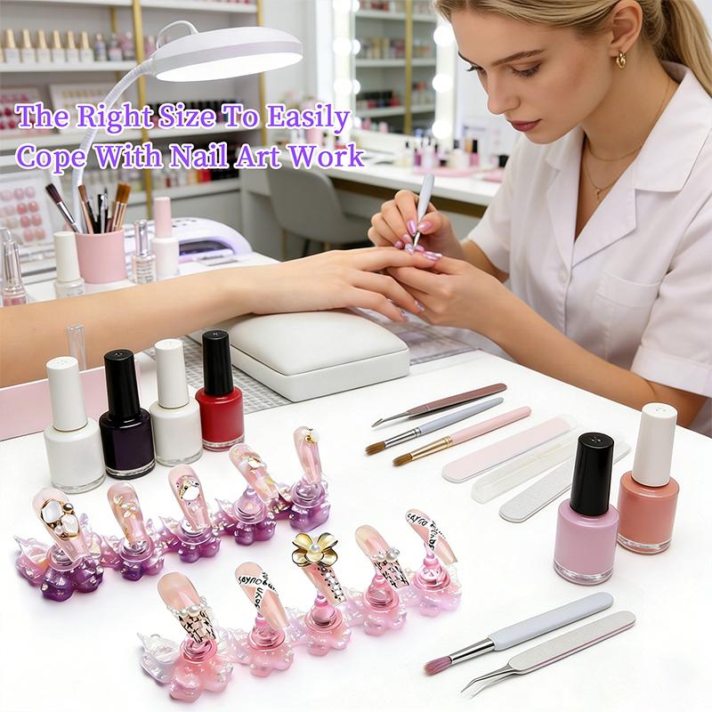 Butterfly Magnetic Nail Holder Stands Glowing Manicure Practice Training Display Stand Magnetic Press On Nail Practice Fake Nail
